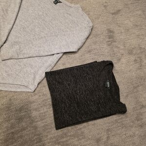 Gray and Black Sweater Set